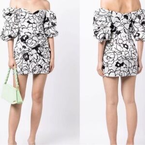 Ronny Kobo Dawson Black & White Printed Dress